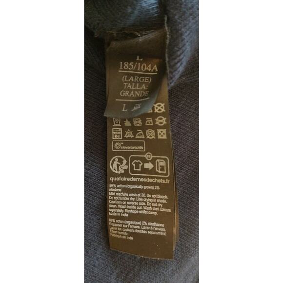 Men's AllSaints T Shirt Waffle Esum Short Sleeve Tee Crewneck Navy Blue - Large - Picture 5 of 5